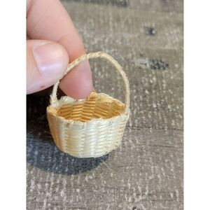 Mini woven basket Village accessory Decor figure